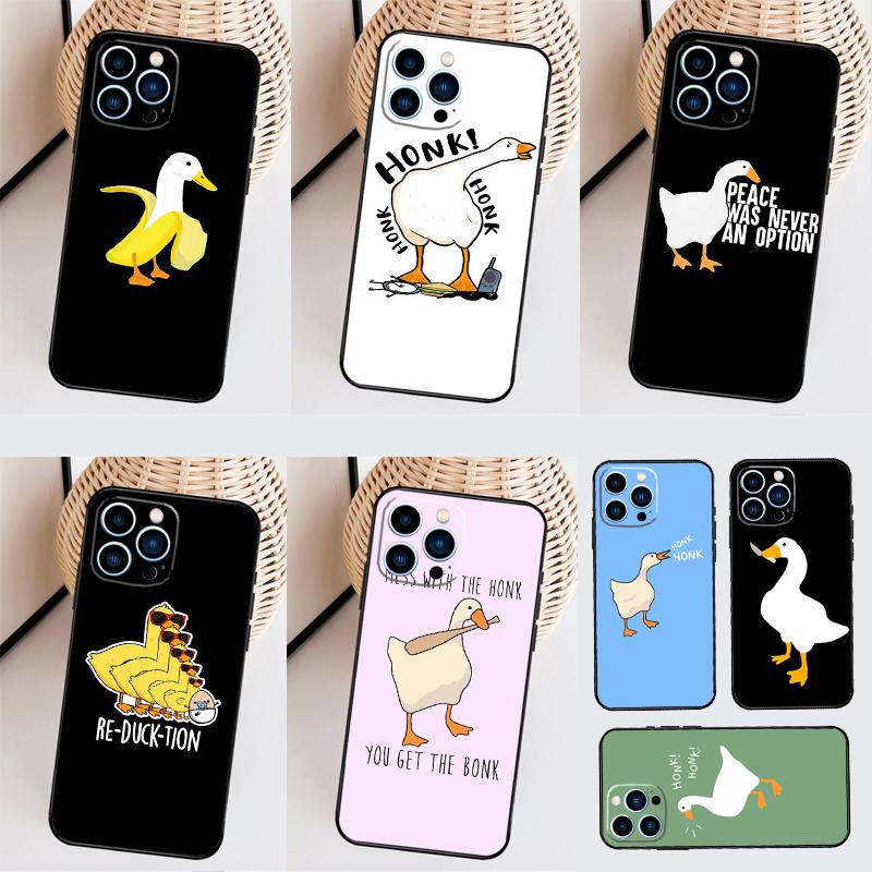 Funny Cartoon Duck Case For Oppo A17 A57 A77 A40 A78 A54 A74 A94 A76 A16 A96 A18 A60 A80 A38 A58 A98 A15 A5 Pro