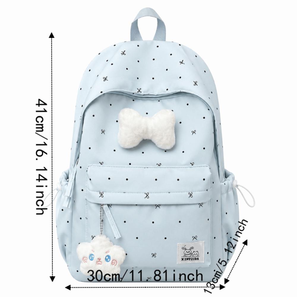 Casual Polka Dot Backpack Lightweight Large Capacity School Bag Cute Students Daypack  Gift