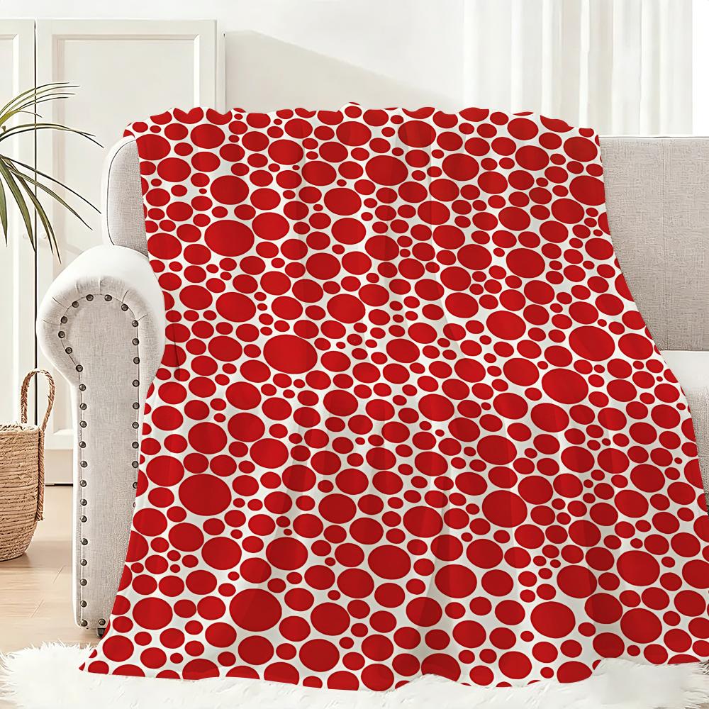 Yayoi Kusama Minimalism Throw Lightweight 240g Flannel Blanket Soft Skin-friendly for Summer Cooling 75x90cm