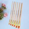 6Pcs/Set Painting Pen Set Dense Bristles DIY Soft Bristle Original Wood Color Rod Student Art Watercolor Paint Brushes Studio Supply