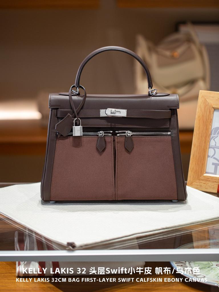 Lakis 32-head Layer Swift Leather Small Crowd Design High-end Sense Wide Shoulder With Handbag