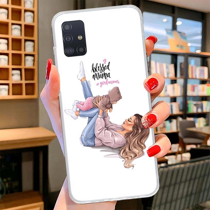 

Baby Mom Girls Cover Phone Case For Samsung Galaxy A12 A22 A32 A52 A72 A02S Phone Case Note 20 Ultra 10 S10 Plus A51 A71 A50S A2 Samsung S10 Plus