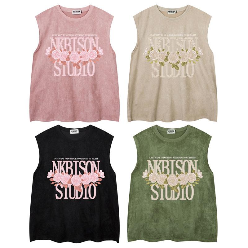 Trendy Summer Trendy Cityboy Minimalist Casual Round Neck Sleeveless Shirt Men's Loose Round Neck Vest
