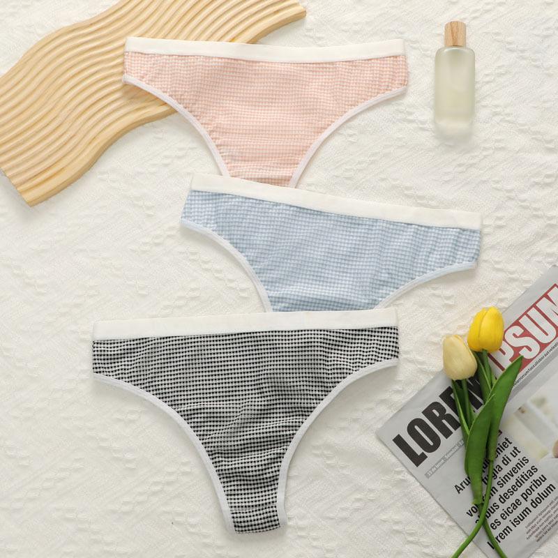 3pcs of Women's Spring and Summer Sexy Cotton Non Scratch Breathable Sports Briefs