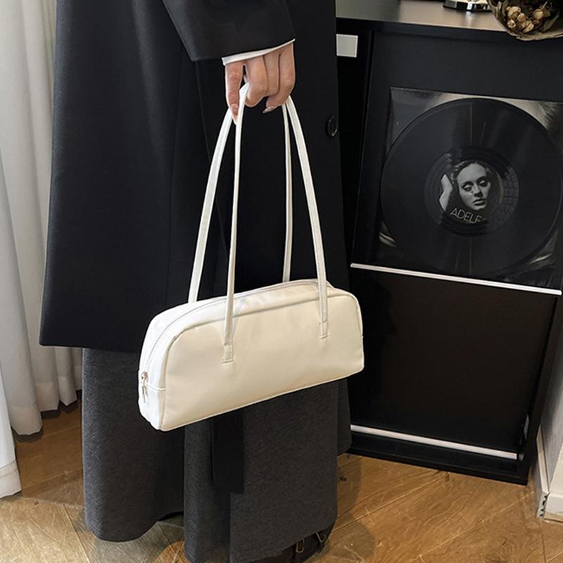 New High-end Underarm Bag Vintage Style Women's Shoulder Bag PU Commuter Tote Bag Fashion Solid Color Handbag