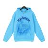 Unisex Hip Hop Oversized Hoodie With 3D Foil Web Print Cotton Heavyweight Sweatshirt Winter