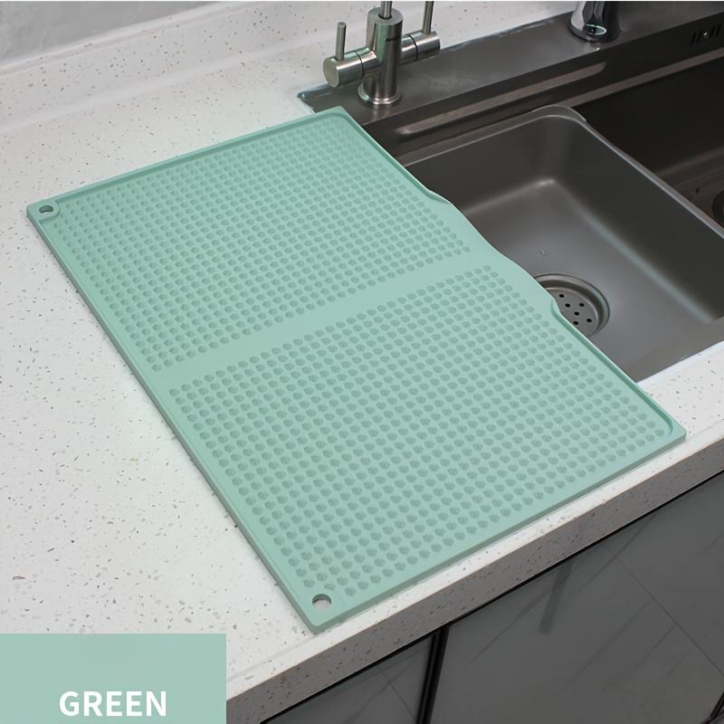 [Heat-Resistant Silicone Mat] Heat-Resistant & Non-Slip Extra Large Silicone Kitchen Splash Guard & Drying Mat | Up To 446°F/230°C,with Drainage Holes