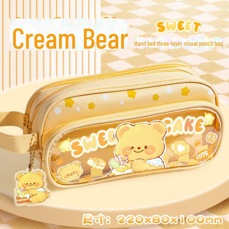 Capybara Three-Layer Large-Capacity Pencil Case for Boys and Girls