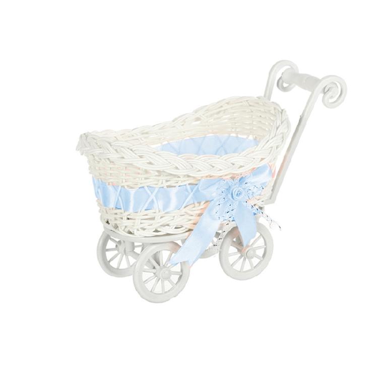 Flätad Plastvagn För Godis Handgjord Godisförvaringskorg Dekorativ Vagn Hemorganisation Dekoration