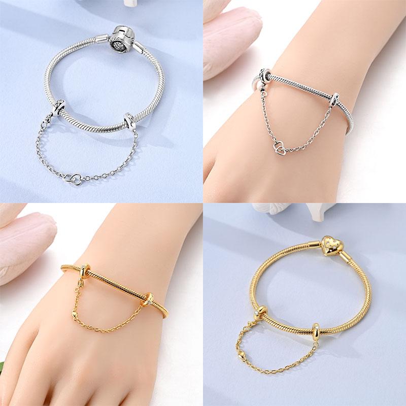 Copper Beads Pendant Couple Security Chain Golden Sun, Glass Beads Charm For Women Bracelet Engagement Jewelry Gift