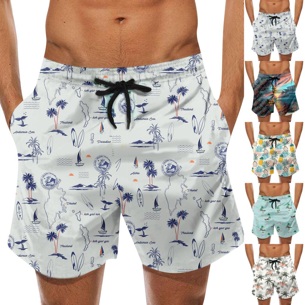 Fashion Men's Strapped Hawaiian Beach Fit Sport Casual Shorts Pants