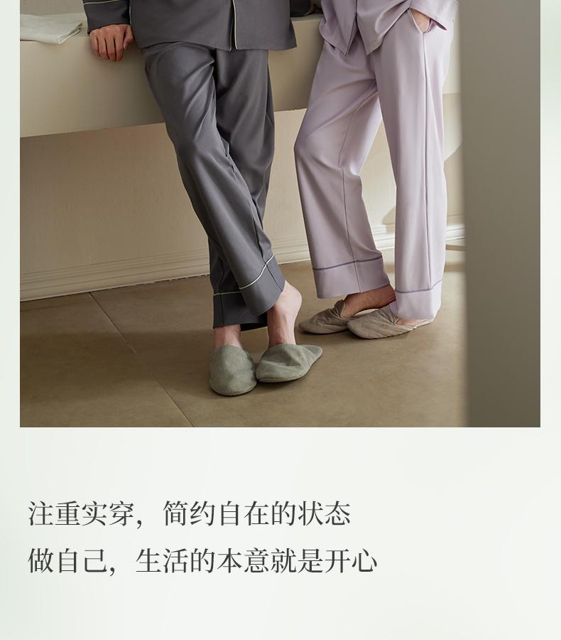 Xuan Liang Couple Sleepwear Women's Spring and Autumn Style Pure Cotton Long Sleeved Outerwear Casual Soft All Cotton Men's Home Suit Set