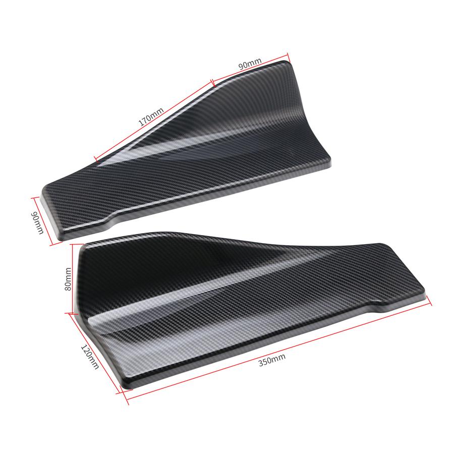 2 buc Culoare Fibră de Carbon Spoiler Bară de Protecție Auto Difuzor Splitter Spate Buza Universal