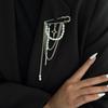 Hip Hop Trendy Imitation Pearl Tassel Chain Brooches for Men Women Waist-shaping Fixed Pin Accessory Multi-functional Jewelry