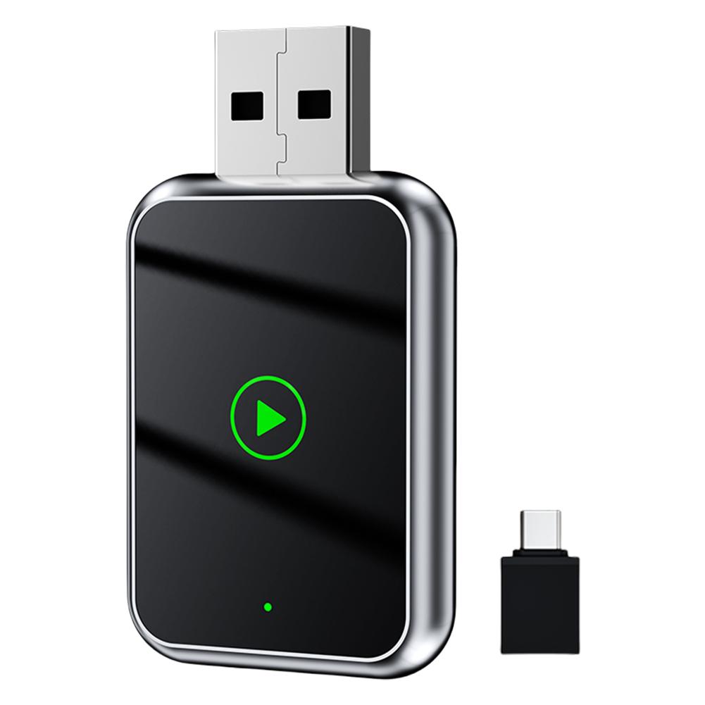 

2 in 1 Wireless CarPlay Android Auto Adapter Carplay AI Box Auto Connect Wireless Adapter for iPhone and Android Wired Car Play серебряный