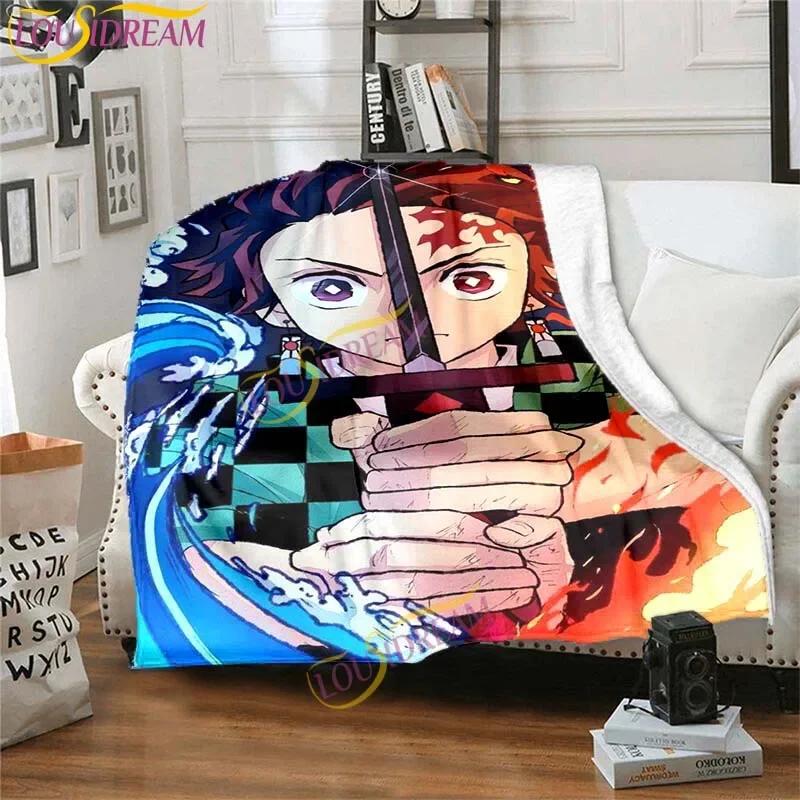 Japanese Anime Demon Slayer Printed Blanket Living Room Bedspread Sofa Travel Office Throw Blanket Quilt 5 Size
