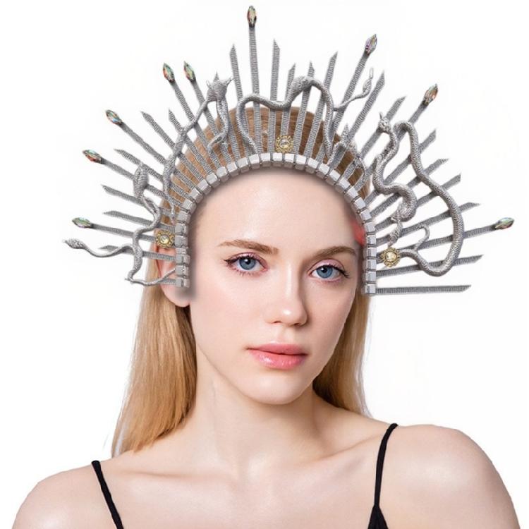 Antique Snake Hairband Spiked Hairhoop For Women Girl Theme Event Gathering Crowns Headpiece for Daily Party Styling
