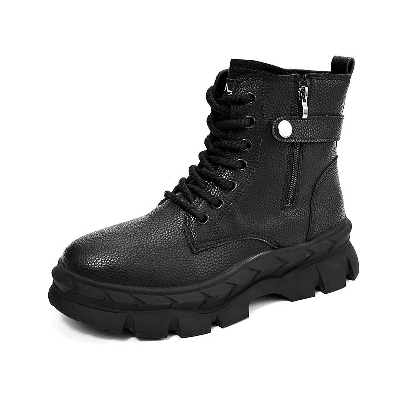 Fashion New High Quality Men's Shoes High Top Fashion Versatile Casual Shoes Thick Soled Height Increasing Mountaineering Sports Shoes