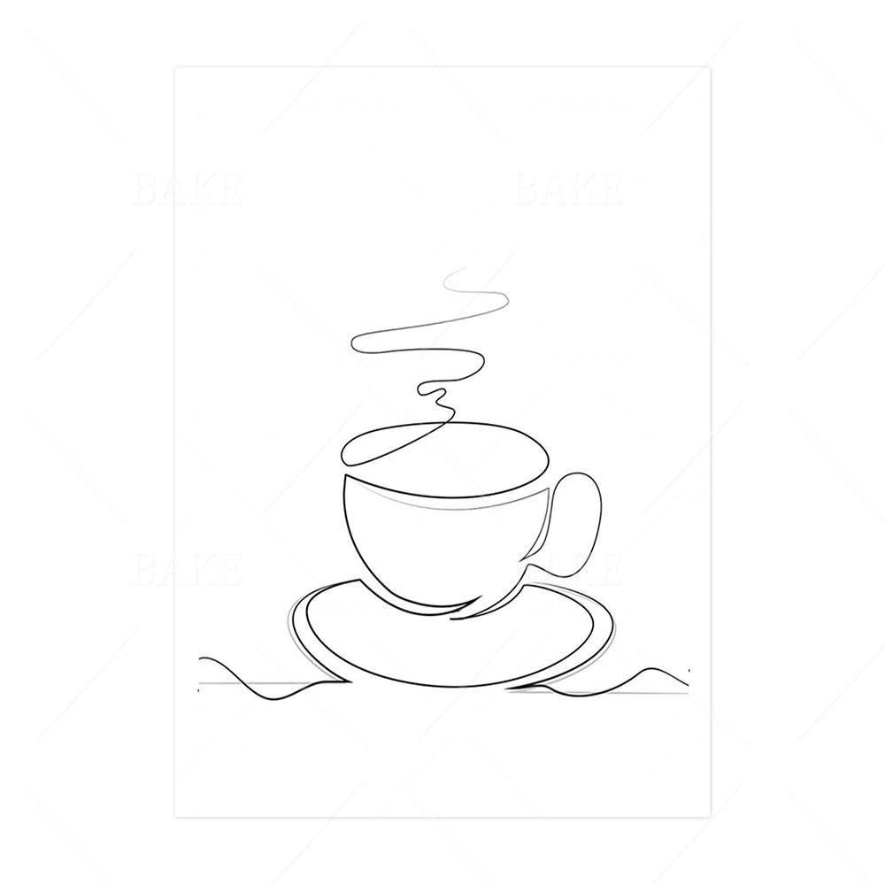 

Модульные картины в скандинавском стиле, напечатанный постер, линия кофе, красное вино, нож и вилка, настенная живопись на холсте для домашнего декора кухни 21x30cm No Framed