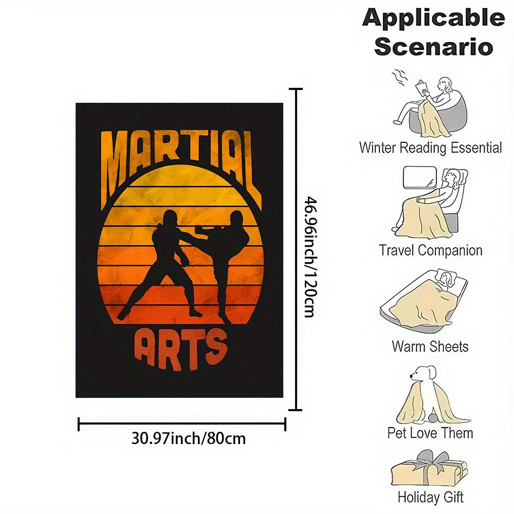 Martial arts figure pattern Flannel printed blanket suitable for all seasons suitable for living room office sofa and travel