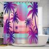Tropical Beach Shower Curtain Ocean Sunset Palm Tree Liner Bathroom Decor Hawaiian Vibes Coastal Themed Home Textile Wall Hangin