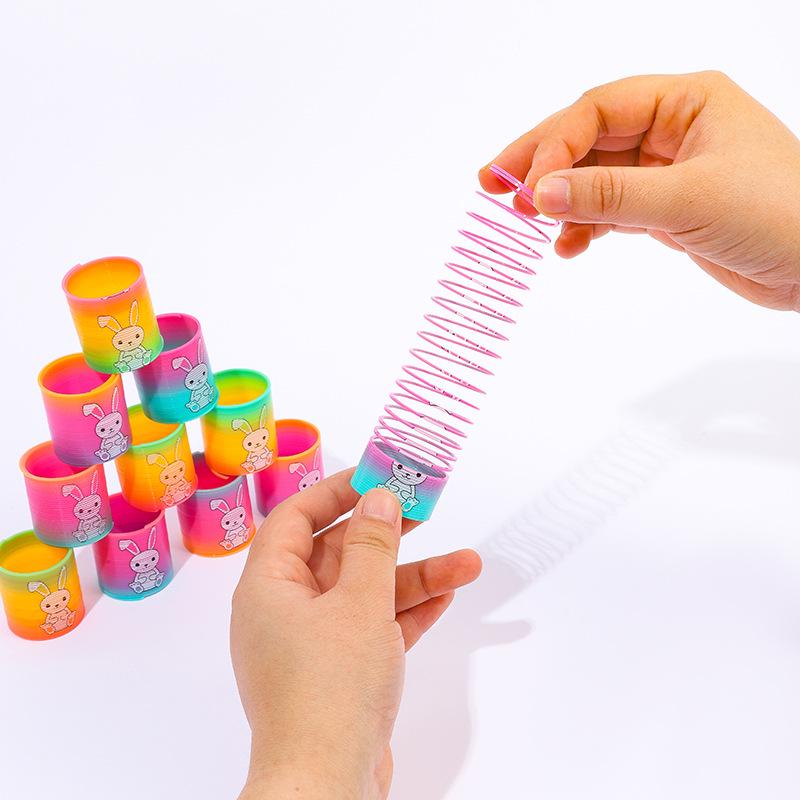 Rainbow Bunny Children's Mini Elastic Spring Toy - Colorful Slinky Prize