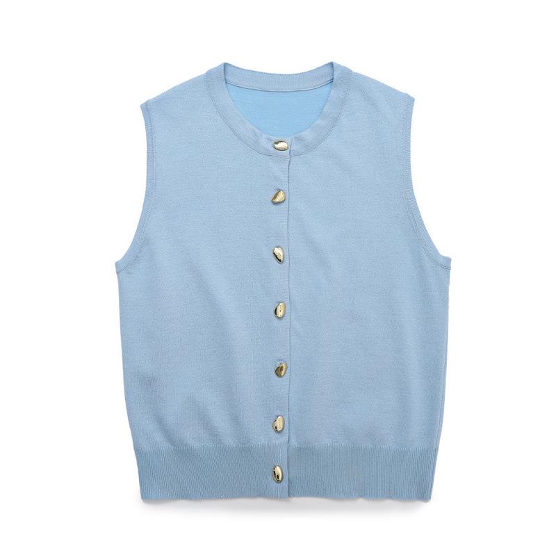 French Spicy Girl Style Sleeveless Ribbed Knitwear Vest