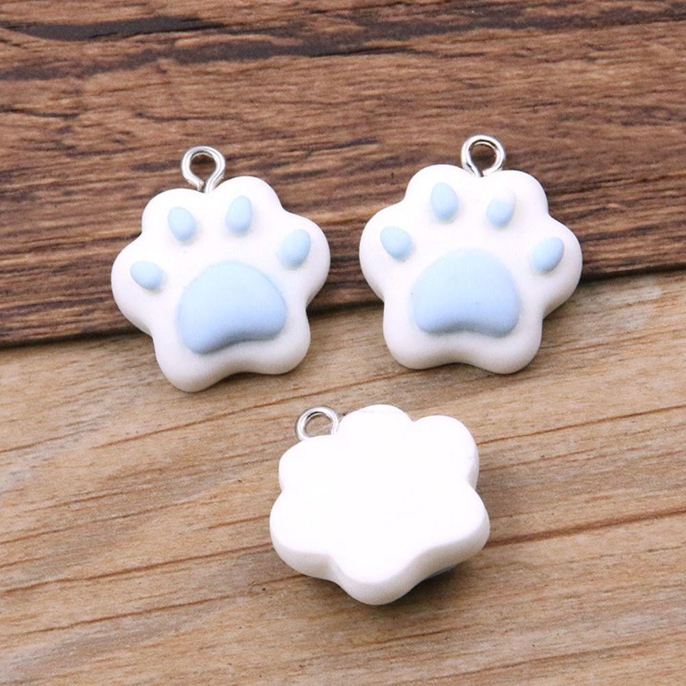 10pcs Resin Colorful Cat Claw Beads Cartoon Cat Claw Resin Pendant Bead Earring Making