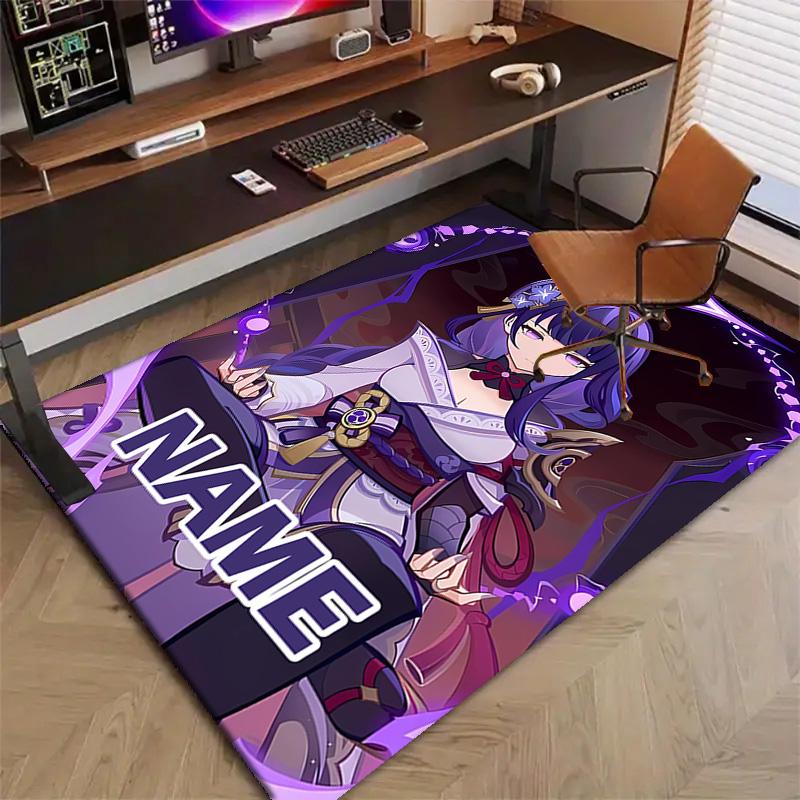 Custom Genshin Impact Mat Personalized Name, Polyester Washable Indoor Entryway Rug, Gift for Christmas, Easter, Thanksgiving Day