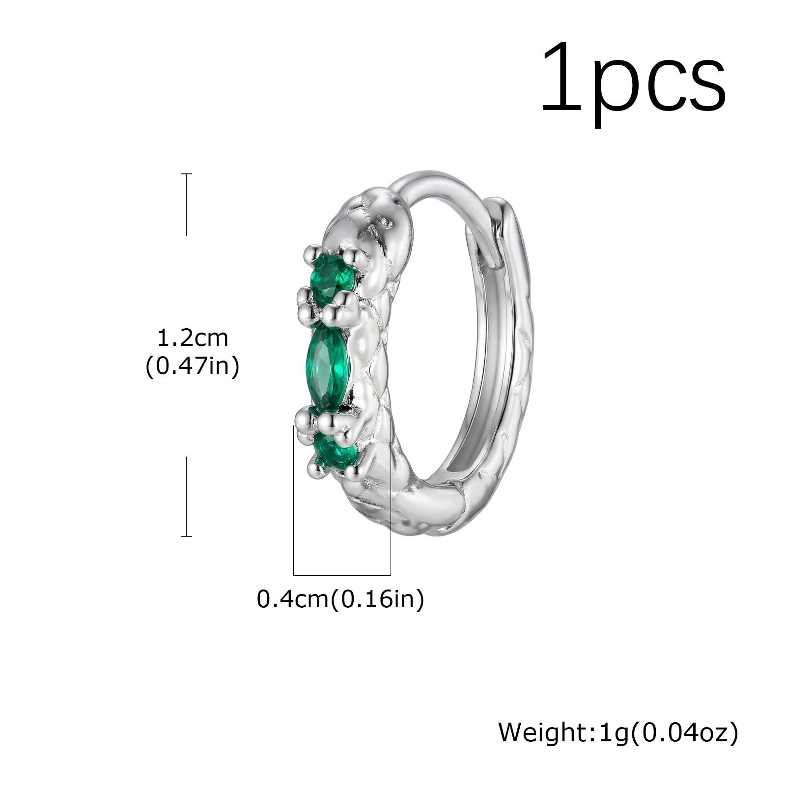 Thin Snake Shape Hoop Earrings For Men,Green Cubic Zirconia Metal Hoop Earrings,Daily Wear Party Earring Jewelry Gift