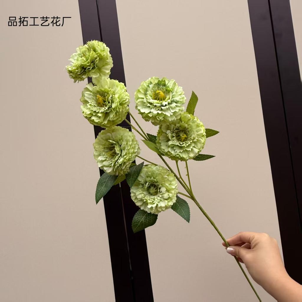 Artificial Peony Flower Long Stem 6 Heads Silk Ranunculus Bunch for Wedding Party Table Hotel Home Floral Decor