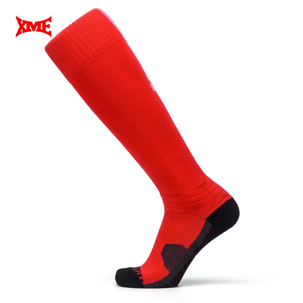 

New Adult Long Tube Knee Elite Compression Football Socks Group Buying Game Sports Training Socks M(35-38) красный