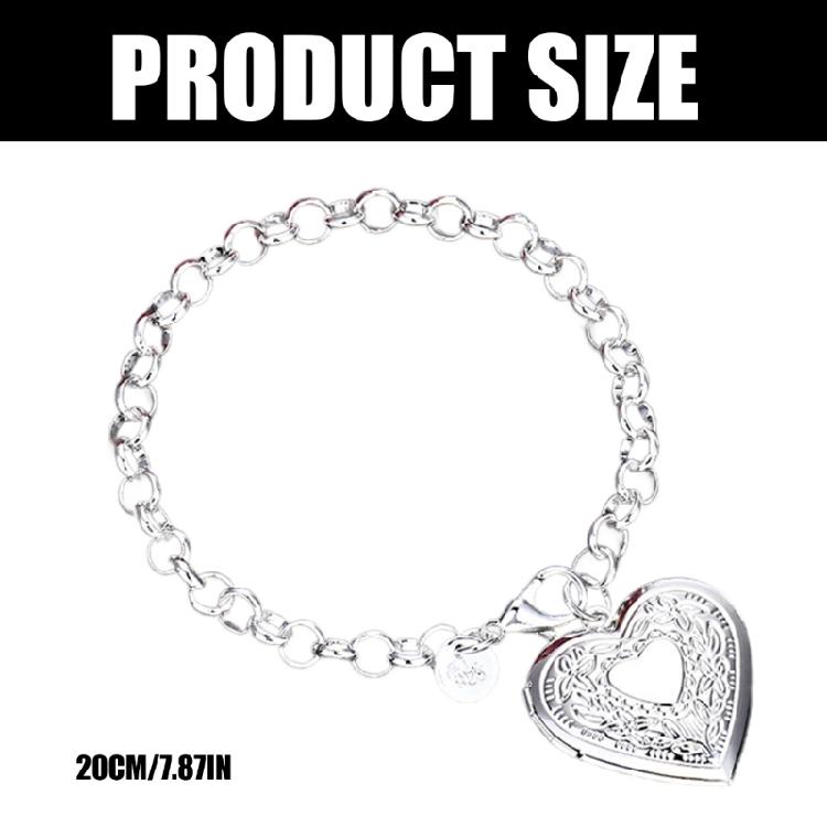 Charm Heart Shaped Frame Bracelet Photo Frame Pendant Bracelet Women Fashion and Wedding Jewelry for Various Occasion