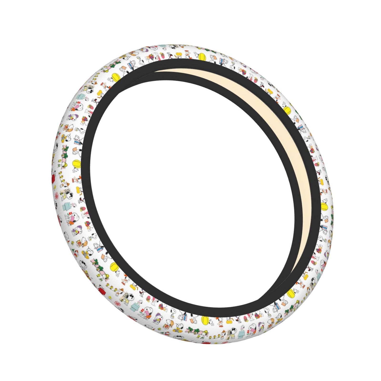 

Snoopy Steering Wheel Cover for Cars, Stylish, Anti-Slip, Stain Prevention, Comfortable to the Touch, Free Size чёрный