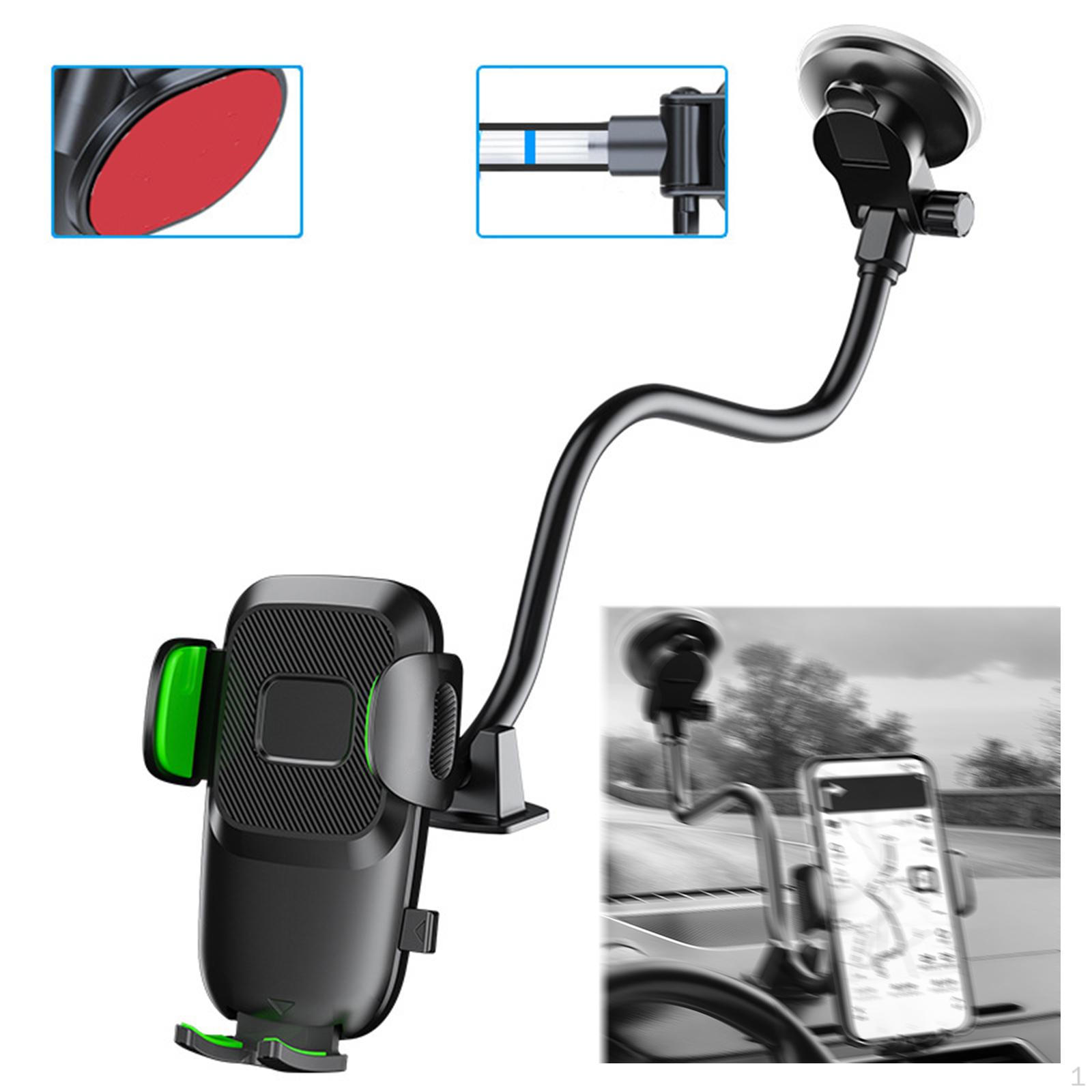 Car Phone Holder Bracket Automatic Mount Dashboard Sturdy Degree Rotation Green A