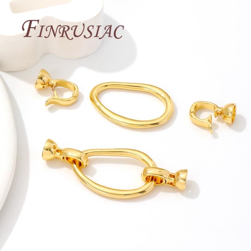 Irregular Jewelry Clasps Findings 18K Real Gold Plated Connectors For Jewelry Fasteners For Bracelets Accessories