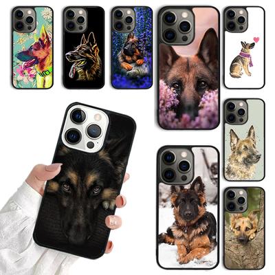 Cartoon German Shepherd Dog Phone Case For iPhone 17 Air 16 15 14 13 12 11 Pro Max Plus Max Cover Shell Coque