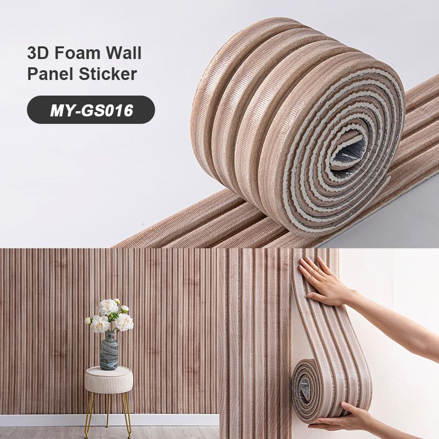 1Roll SXP Foam Wall Sticker 3D Wall Panel 11mm Thick Self Adhesive Skirting Board Wainscoting Suitable for All Indoor Spaces