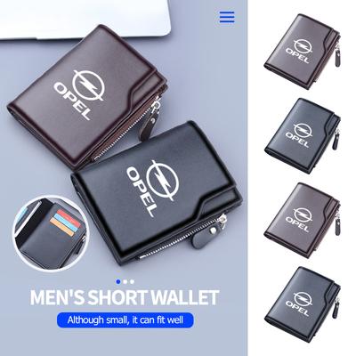 Leder Geldbörse Herren Reißverschluss Kurzes Design Kartenhalter Herren Portemonnaie Für Astra H G J Insignia Corsa Zafira Meriva Mokka