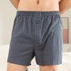Men's Striped High-Waisted Pure Cotton Boxer Briefs Pajamas