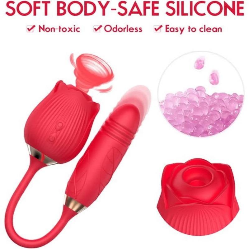 Rose Toy for Woman - 2 In 1 Vibrator and Adult Sex Toys with Vibrating Egg, G Spot Toy Accessories for Adults Couples -MMQ