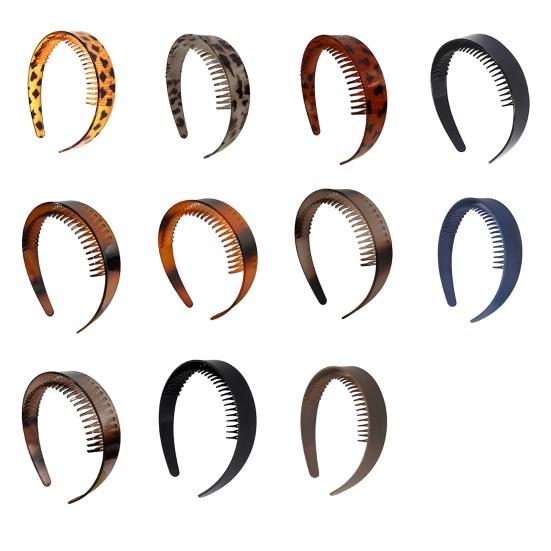 Hair Hoop Extra Wide Thick Headband with Non-slip Teeth Vintage Style Strong Grip Hairband Office Hair Accessory