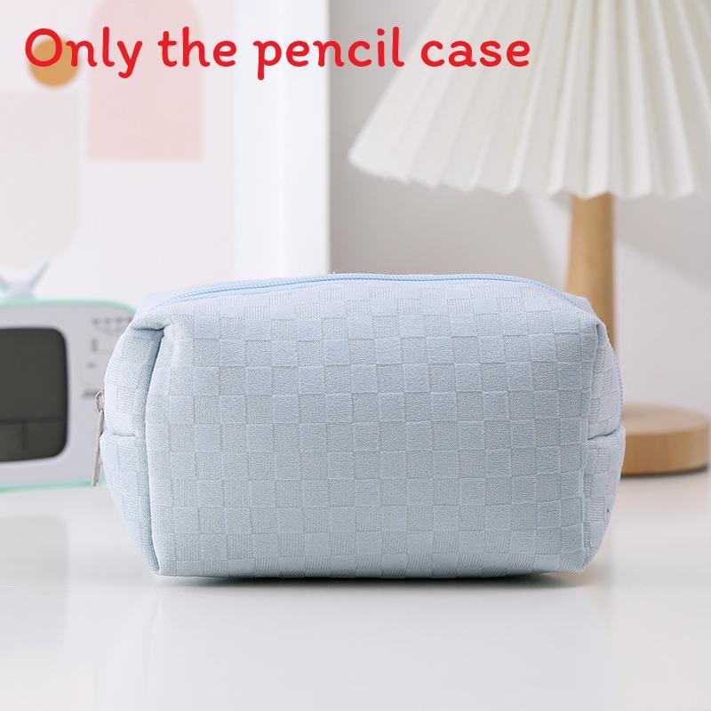 Korean Style Large Capacity Pencil Case With Velvet Material For Students And Office Use