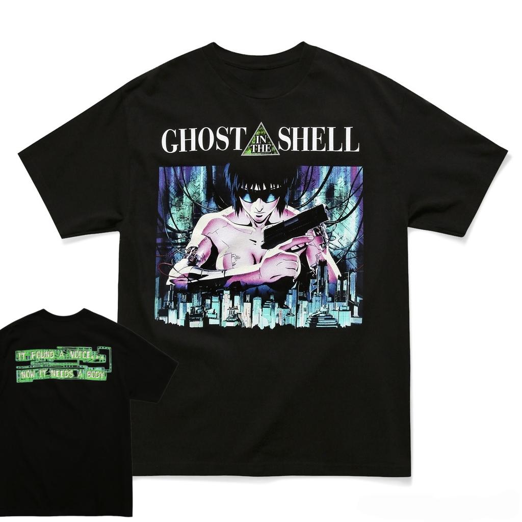 Anime Ghost in the Shell Graphic TShirt 100Cotton Oversized unisex Shirt Unisex Short Sleeve ONeck Women Y2k Selling Popular