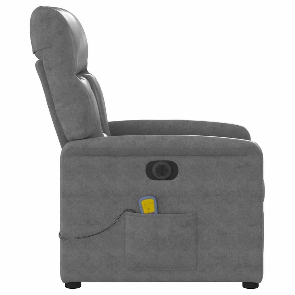 Electric Massage Chair Dark Grey Microfiber Fabric