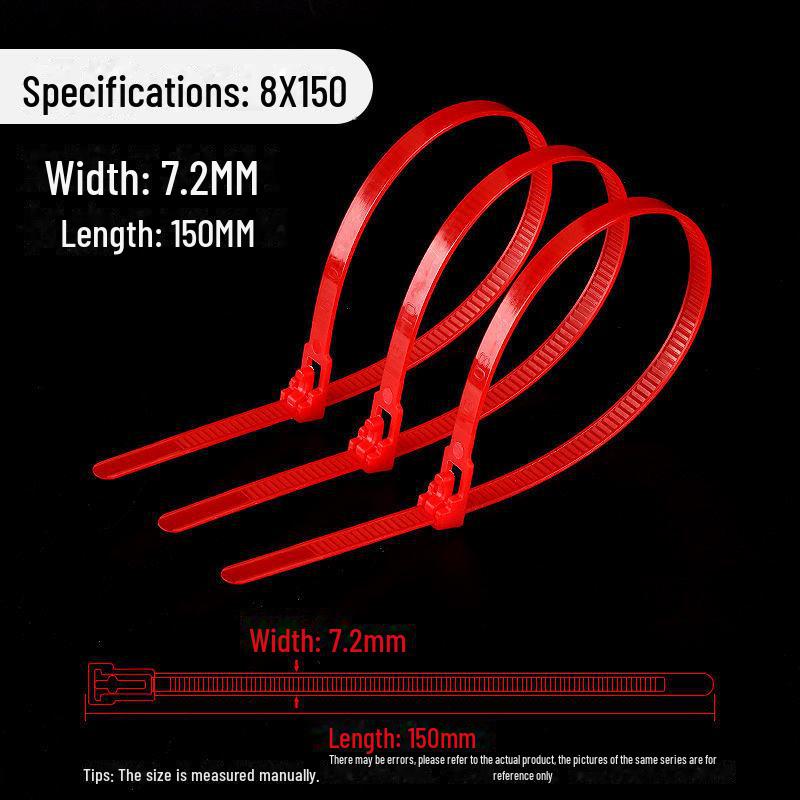 Reusable Nylon Cable Tie with Releasable Buckle - Black & White