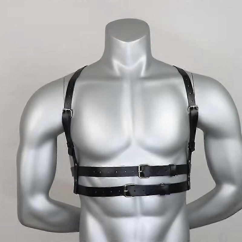 Moda Uomo Imbracatura per Corpo Camicia in Ecopelle Cinghie Regolabili Y-back Cintura da Uomo