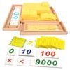 Montessori Decimal Arithmetic Toys Family Edition Set Bank Game Golden Beaded Digital Card Tray Preschool Kids Math Learning Toy