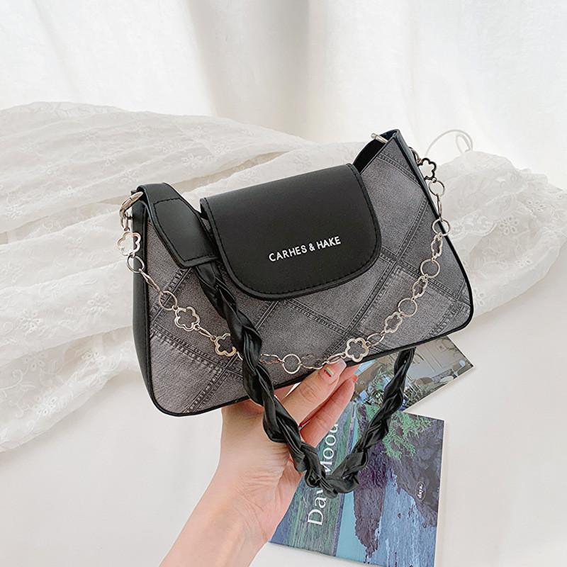 Summer Pu Material Trendy Crossbody Bag Women s Casual Fashion Tote Bag чёрный