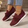 Damen Herbst-Winter Unifarbene Keilabsatz Bequeme Atmungsaktive Lässige Schlupfschuhe, In Großen Größen Erhältlich.
